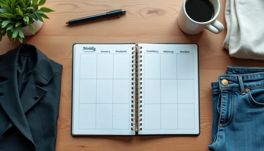 Weekly planner with clothing items for actual routines - building real wardrobe