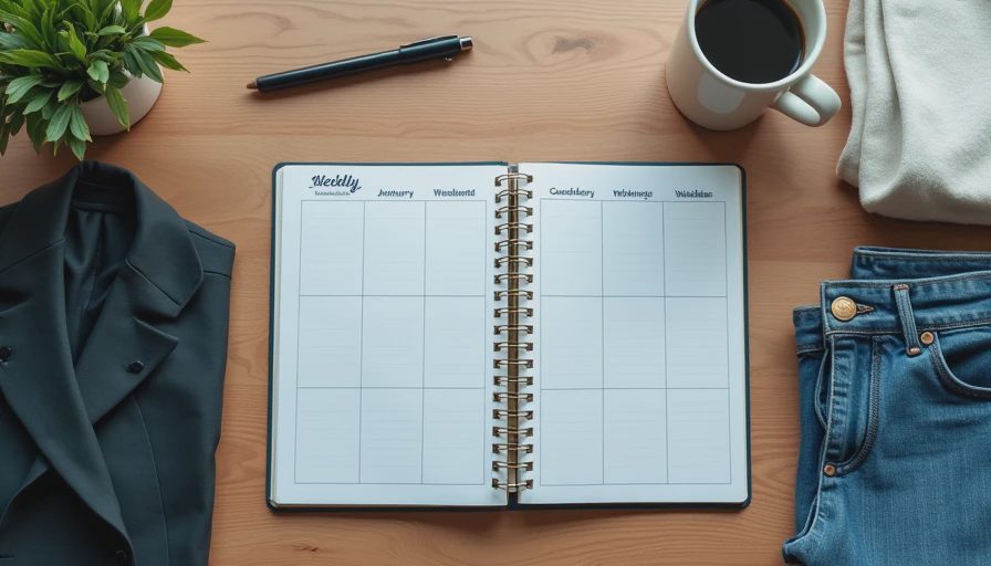 Weekly planner with clothing items for actual routines - building real wardrobe