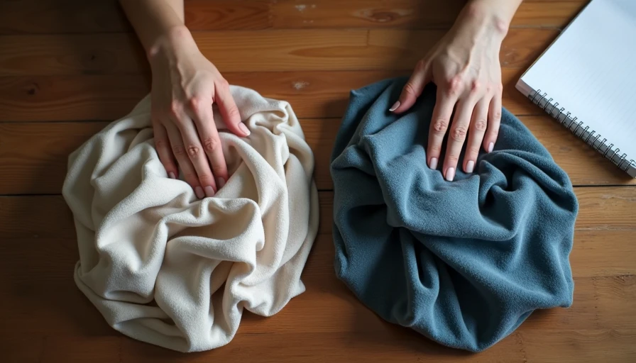 Hand sorting clothing into strong pieces and almost right pile - closet logic