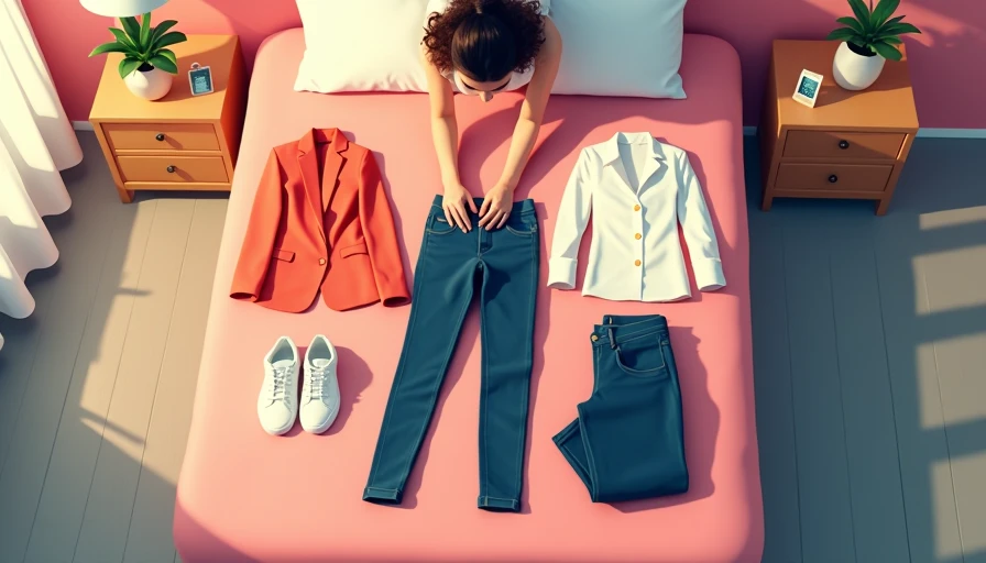 Illustration for building a travel capsule wardrobe under 10 pieces